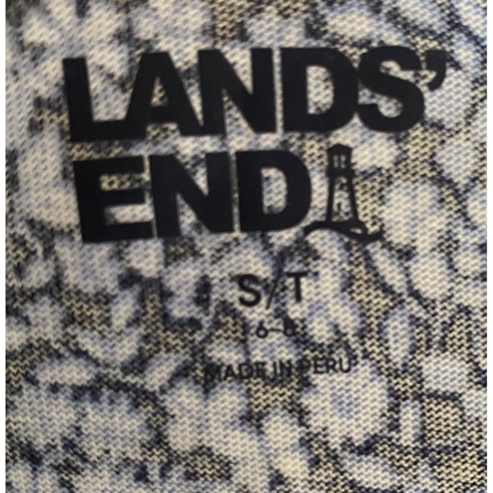 NWT Lands' End Supima Cotton Long Sleeve V-Neck T-Shirt Women S Tall Ditzy Blue - Picture 8 of 12